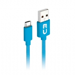 CABO USB PARA CELULAR V8 1 METRO AZUL - 26080