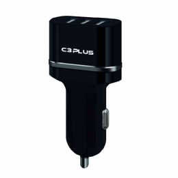 CARREGADOR VEICULAR C/3USB 3.1A PRETO - 26079