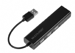 Conversor Ac. Hub Usb 2.0 3 Portas + Rj45 Fêmea Preto - 27522