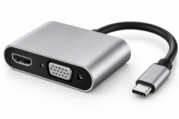 Adaptador Conversor USB-C para HDMI e VGA F3 - Modelo 1048 - 31737