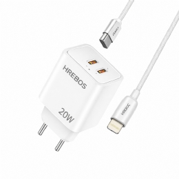 Carregador Turbo 20W Hrebos Axion Charge CRG-263CI – USB-C para Lightning - 31535