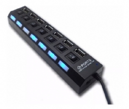 HUB SWITC USB 2.0 7 PORTAS COM BOTAO LIGA/DESLIGA - 25709