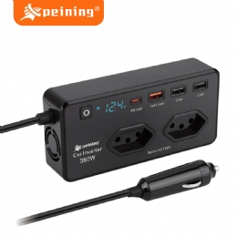 Inversor Veicular Peining PEI-NB02 – 350W (12V para 220V) com Portas USB e USB-C - 31522