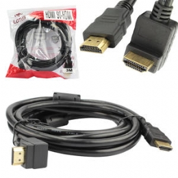 Cabo HDMI Com Saída 90 Graus Banhadas FULL HD com Filtro 3 Metros LOTUS 90 GRAUS LOTUS - 26384