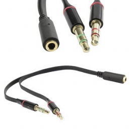 CABO ADAPTADOR DE AUDIO DE FONE DE OUVIDO E MICRO - 26998