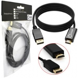 Cabo Conversor Displayport Para HDMI Preto 1.80 Metros Lt-146 Lt-146 - 26381