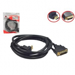 Cabo Conversor Dvi Macho Para Hdmi Com Ponta Hdmi 90 Graus Com Filtro 1.8 Metros 24+1 DVI X HDMI LOTUS - 26382