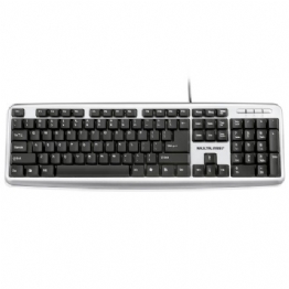 TECLADO USB MULT.PRETO/PRATA - 18086