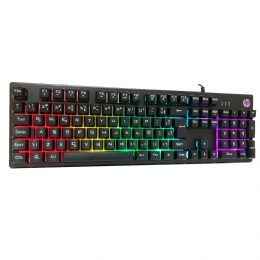 TECLADO USB GAME MEMBRANA K500F LED PRATA HP - 27770