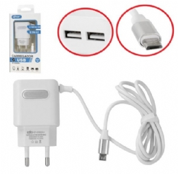 CARREGADOR USB PARA CELULAR V8 2 ENTRADAS USB - 25296