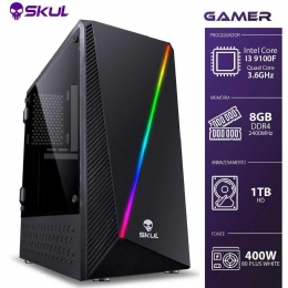 COMPUTADOR GAMER 3000 - I3 9100F 3.6GHZ 9ª GER. SEM VÍDEO INTEGRADO MEM. 8GB DDR4 HD 1TB FONTE 400W 80 PLUS WHITE - 26490