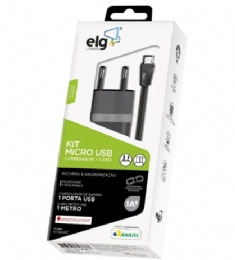 CARREGADOR ELG PARA CELULAR V8+ MICRO USB - 25245
