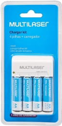 CARREGADOR DE PILHAS MULTILASER COM 4 PILHA  - <font color="#808080"><FONT SIZE=-2>Este produto é vendido por Marvel e entregue por Marvel</FONT></font> -  -  - 19758x