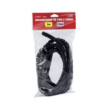 ORGANIZADOR DE CABOS (ESPIRAL)(12MM)(3,0M)(PRETO) - 31378