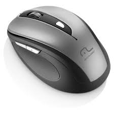 Mouse Sem Fio Multilaser 2.4 Ghz Comfort 6 Botoes Cinza e Preto Usb - MO238 - 24571
