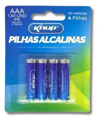 Pilha Alcalina Aaa C/ 4 Kp-4900aaa Longa Duração - Knup - 30943