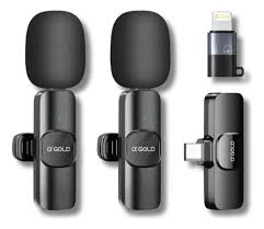 Microfone Lapela Sem Fio Agold Plus Mcf-09 Duplo - Preto - 31049