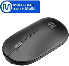 Mouse Sem Fio Slim Bluetooth e USB 1600dpi 4 Botões + Pilha Inclusa Preto Multi (Multilaser) - MO331 SILENCIOSO - 30568