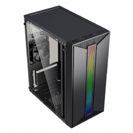 Gabinete Gamer Bluecase Mini Tower, Sem Fonte, RGB, mATX, mITX, Lateral Acrílico, 1x Fan, Preto - BG-042 - 28646