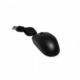 MOUSE USB ÓPTICO MINI RETRÁTIL PRETO - 17355
