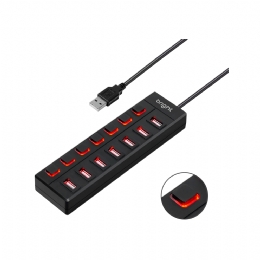 HUB USB BRIGHT PRETO 7 PORTAS USB 2.0 + CHAVE ON/OFF - HB003  - <font color="#808080"><FONT SIZE=-2>Este produto é vendido por Marvel e entregue por Marvel</FONT></font> -  -  - 28607x