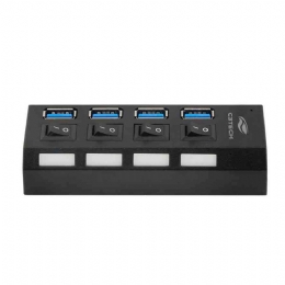 HUB USB 3.0 4 PORTAS C/CHAVE HU-S300BK C3T - 26524