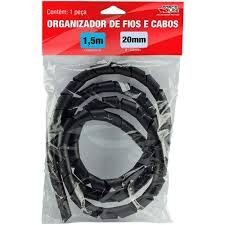 ORGANIZADOR DE CABOS (ESPIRAL)(20MM)(1,5M)(PRETO) - 31400