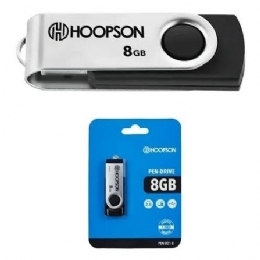 Pen Drive 8GB Hoopson Twist Preto e Prata - PEN-001 - 31754