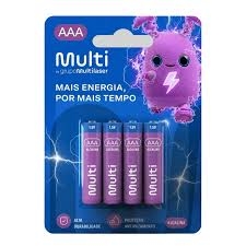 Blister de Pilha Alcalina AAA Palito Multi (Multilaser) – 4 Unidades - 31812