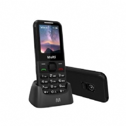 Celular Multi Vita 4G P9225 – Dual Chip, Tela 2.4", Botão SOS e Base Carregadora – Preto - 31874