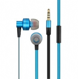 FONE DE OUVIDO METAL E SILICONE AZUL - 23412