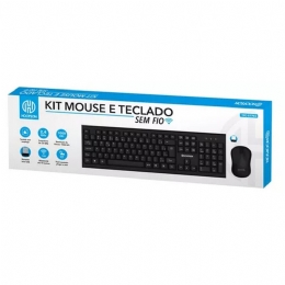 Kit Teclado + mouse Sem Fio Hoopson com Mouse Preto Hoopson - TPC-077KS - 30833