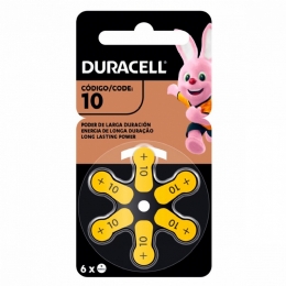 Pilha Auditiva PR10 1,45 Volts Duracell - 71357 - Blister com 6 Unidades - 30830