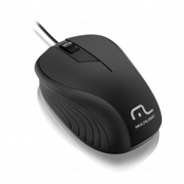 MOUSE USB OPTICO EMBORRACHADO PRETO MULTILASER - MO222 - 22550