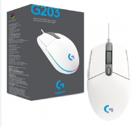 MOUSE LOGITECH GAMER COM FIO G203 BRANCO RGB  - <font color="#808080"><FONT SIZE=-2>Este produto é vendido por Marvel e entregue por Marvel</FONT></font> -  -  - 29078x