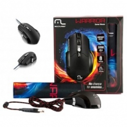 MOUSE GAMER PRO LASER USB 8 BOTÕES 3200 DPI MO191 PRETO - 21488