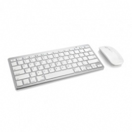 Teclado e Mouse Wireless Mini Slim 2.4GHz - TC165 Prata e Branco - 21112