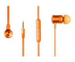 FONE DE OUVIDO METAL E SILICONE LARANJA - 23972