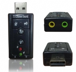 ADAPTADOR PLACA DE SOM 7.1 USB 2.0 COM ENTRADA P2 - 27406