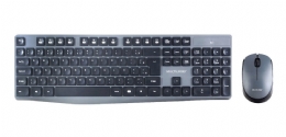 TECLADO E MOUSE SEM FIO 2.4GHZ PRETO E CINZA USB - 26610