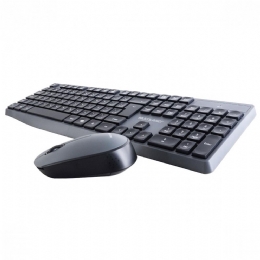 TECLADO E MOUSE SEM FIO 2.4GHZ PRETO E CINZA USB - 25610