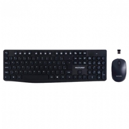 TECLADO E MOUSE SEM FIO 2.4GHZ PRETO USB - 26609