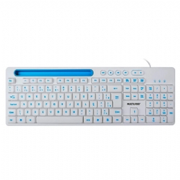 TECLADO MULTIMIDIA OFFICE USB BRANCO COM APOIO  - <font color="#808080"><FONT SIZE=-2>Este produto é vendido por Marvel e entregue por Marvel</FONT></font> -  -  - 27532X