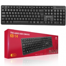 Teclado USB Padrao KB-14BK Preto C3Tech - 28516